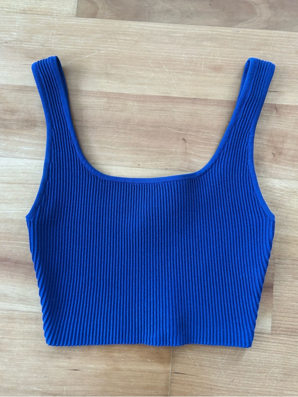 Babaton blue sculpt knit tank